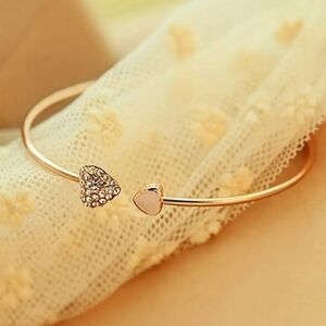 Rhinestone Heart Bracelet